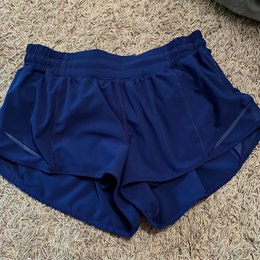 Dark blue lululemon hotty hot 2.5” shorts